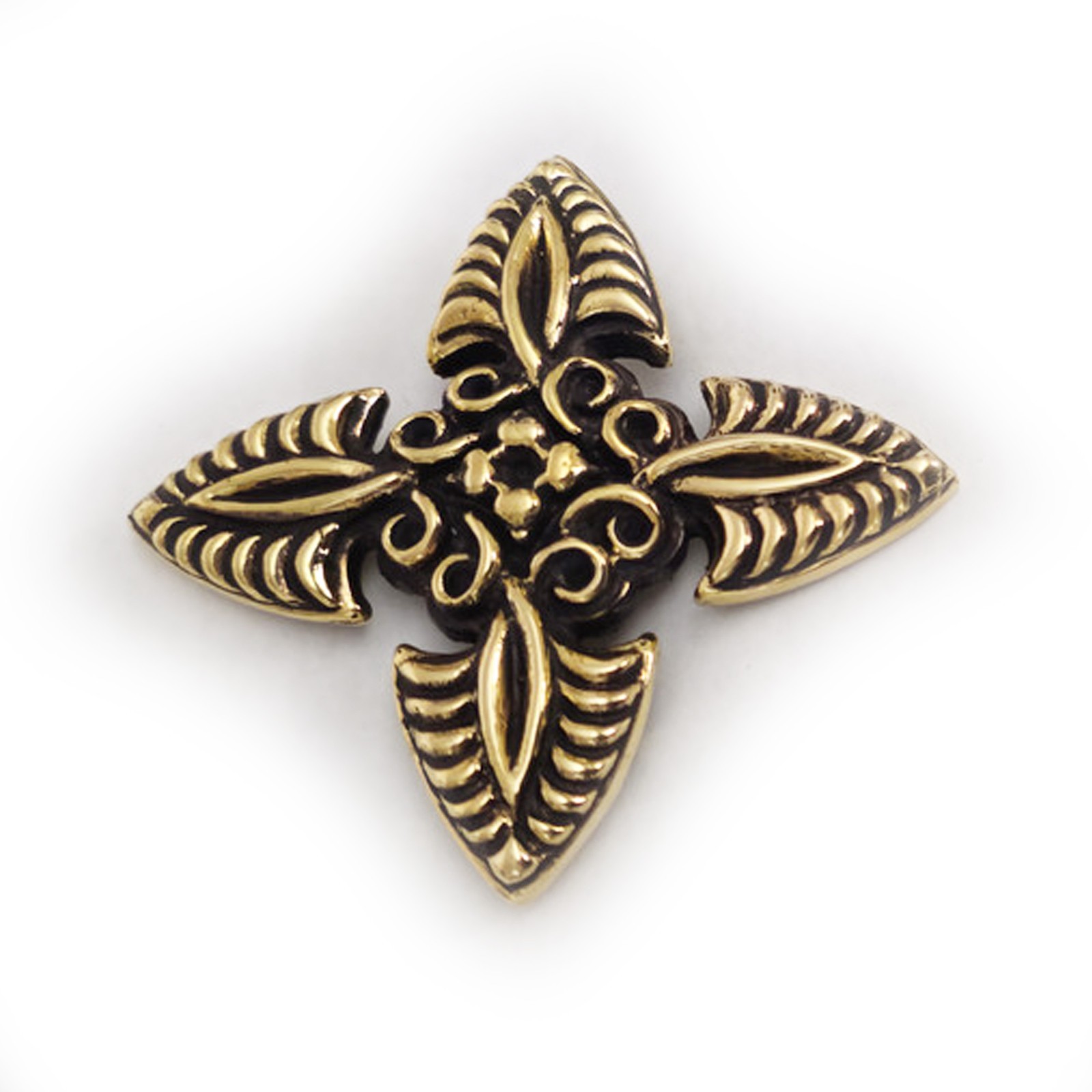 Cross Blossom Brass Belt Buckle with Stone