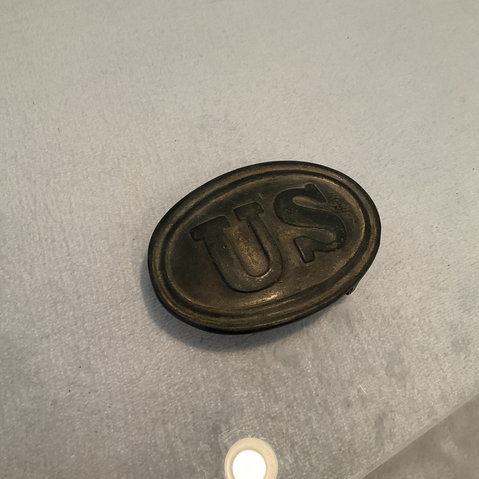 Civil War US Union Belt Buckle Brass Replica? Vintage Oval