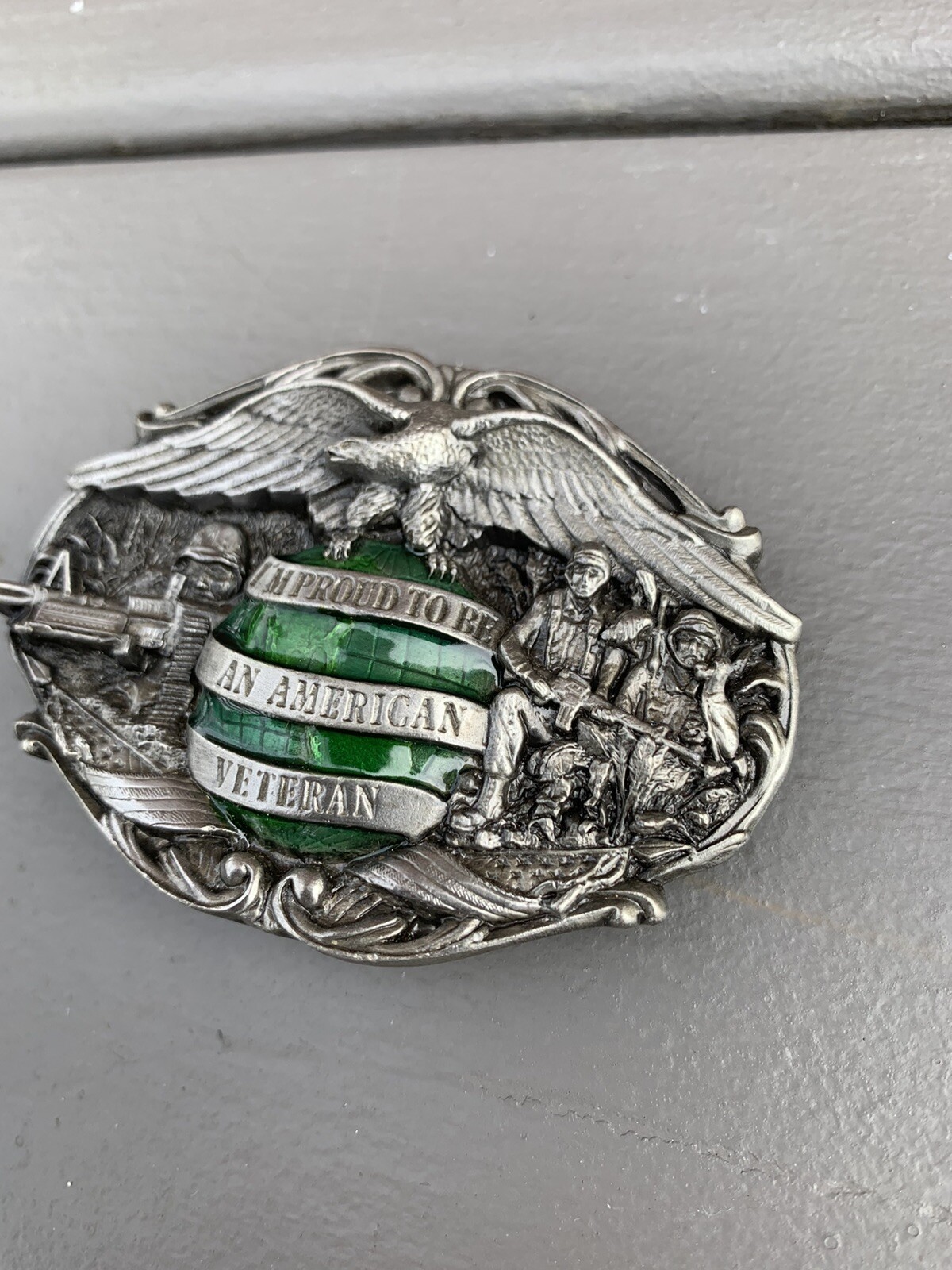 I&rsquo;M PROUD TO BE AN AMERICAN VETERAN Belt Buckle XLNT! **FAST SHIP** MADE IN USA!