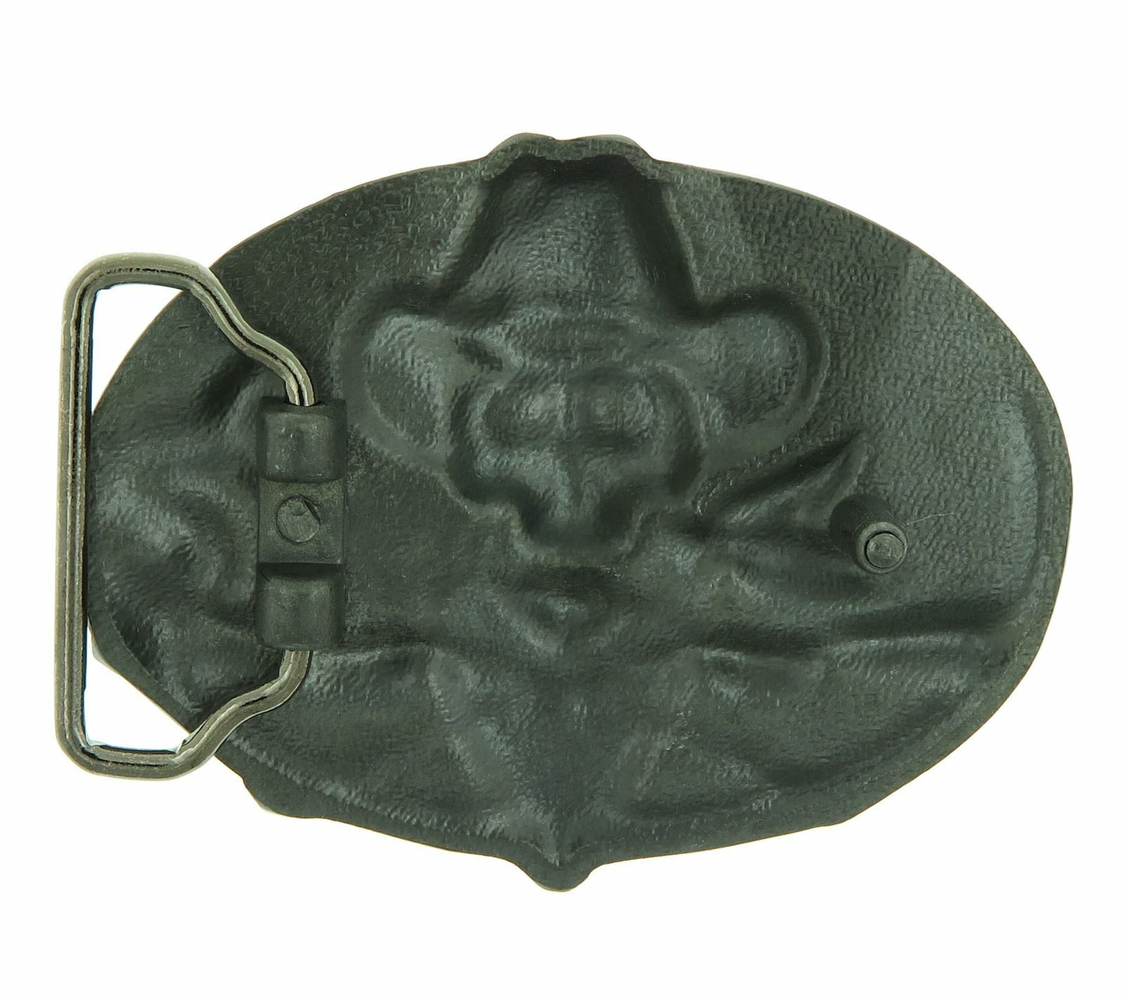Cowboy Skull with Rifles Western Red Enamel Belt Buckle