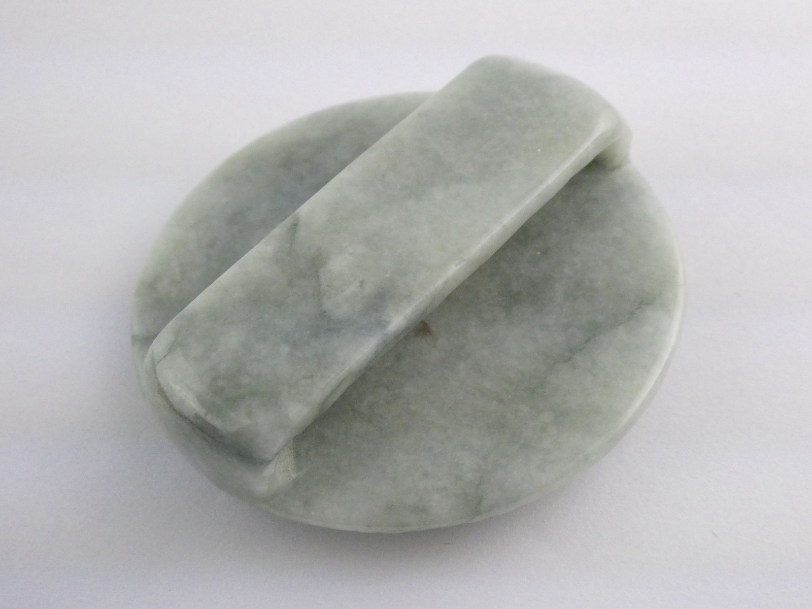 Light Green Jade Carved Dragon Head Foo Dog Belt Buckle 42g 52.05mm Fits 1.5 In