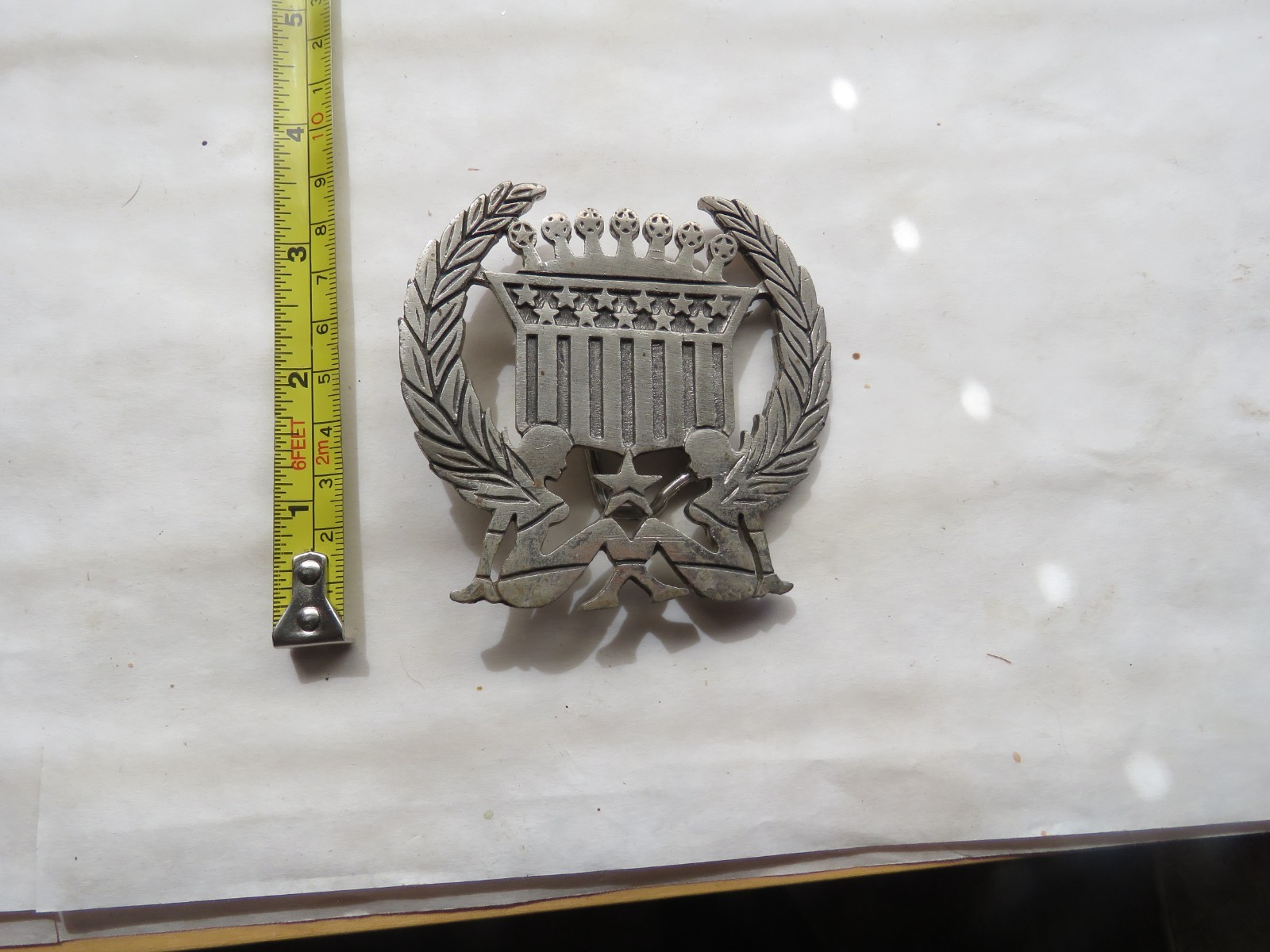 Belt buckle ~ The Originator not the Imitator ~ Naked ladies, stars Stripes USA