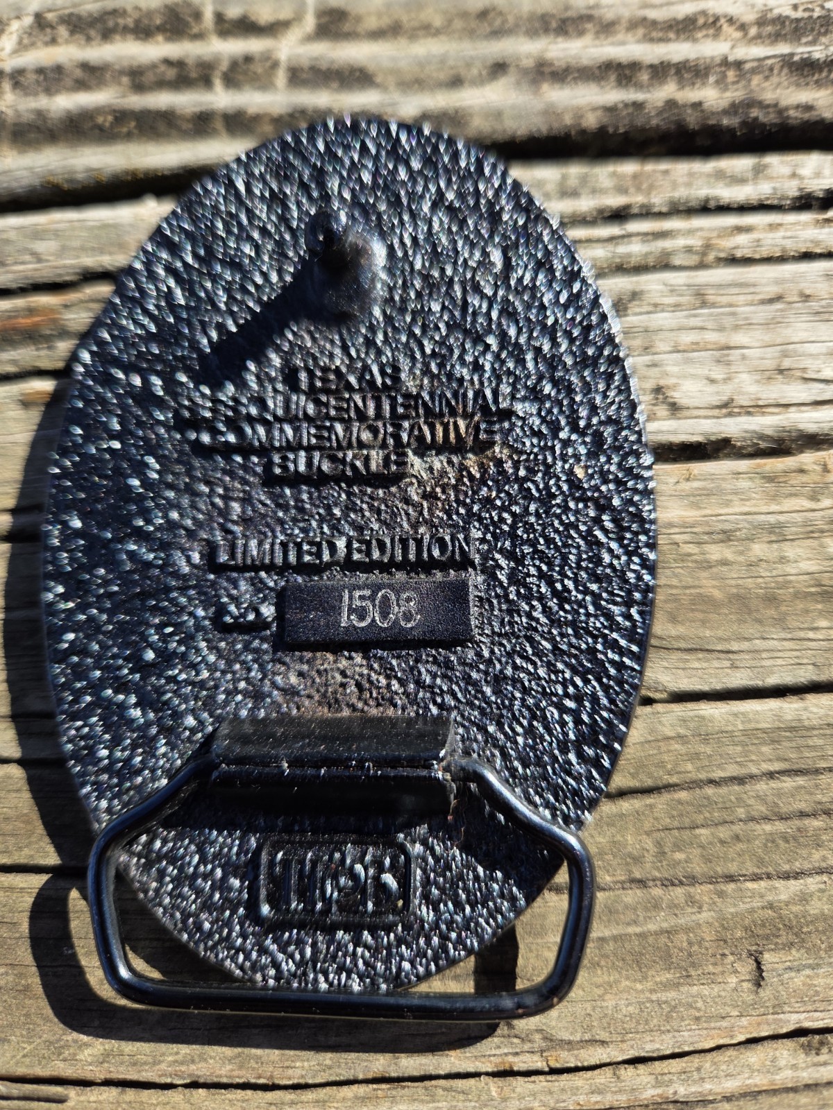 Vintage TL&B Brass Texas Sesquicentennial 1836-1986 Metal Belt Numbered 1508