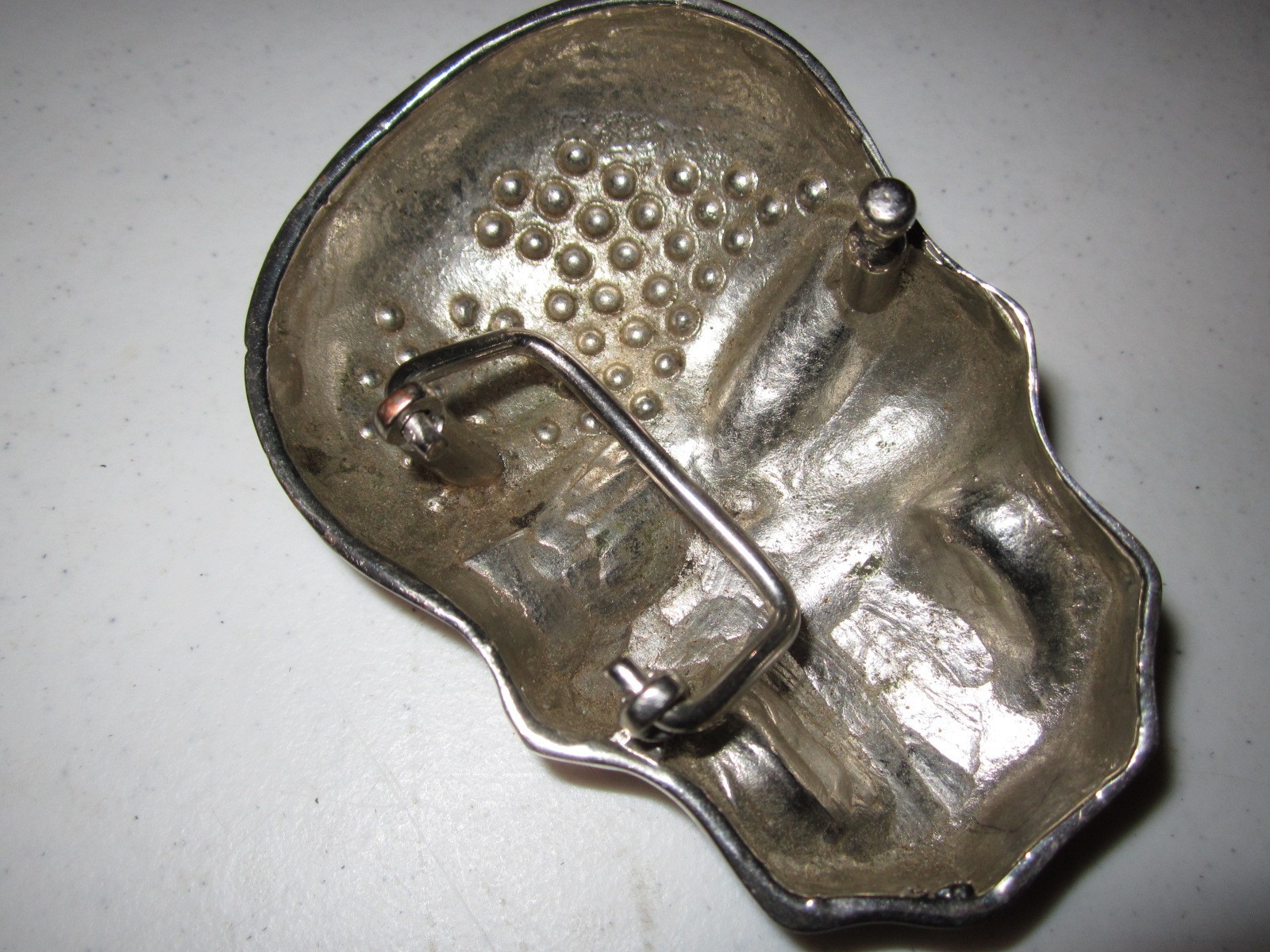 Rhinestone Covered Skull Head Belt Buckle Extremely Rare Find!!!