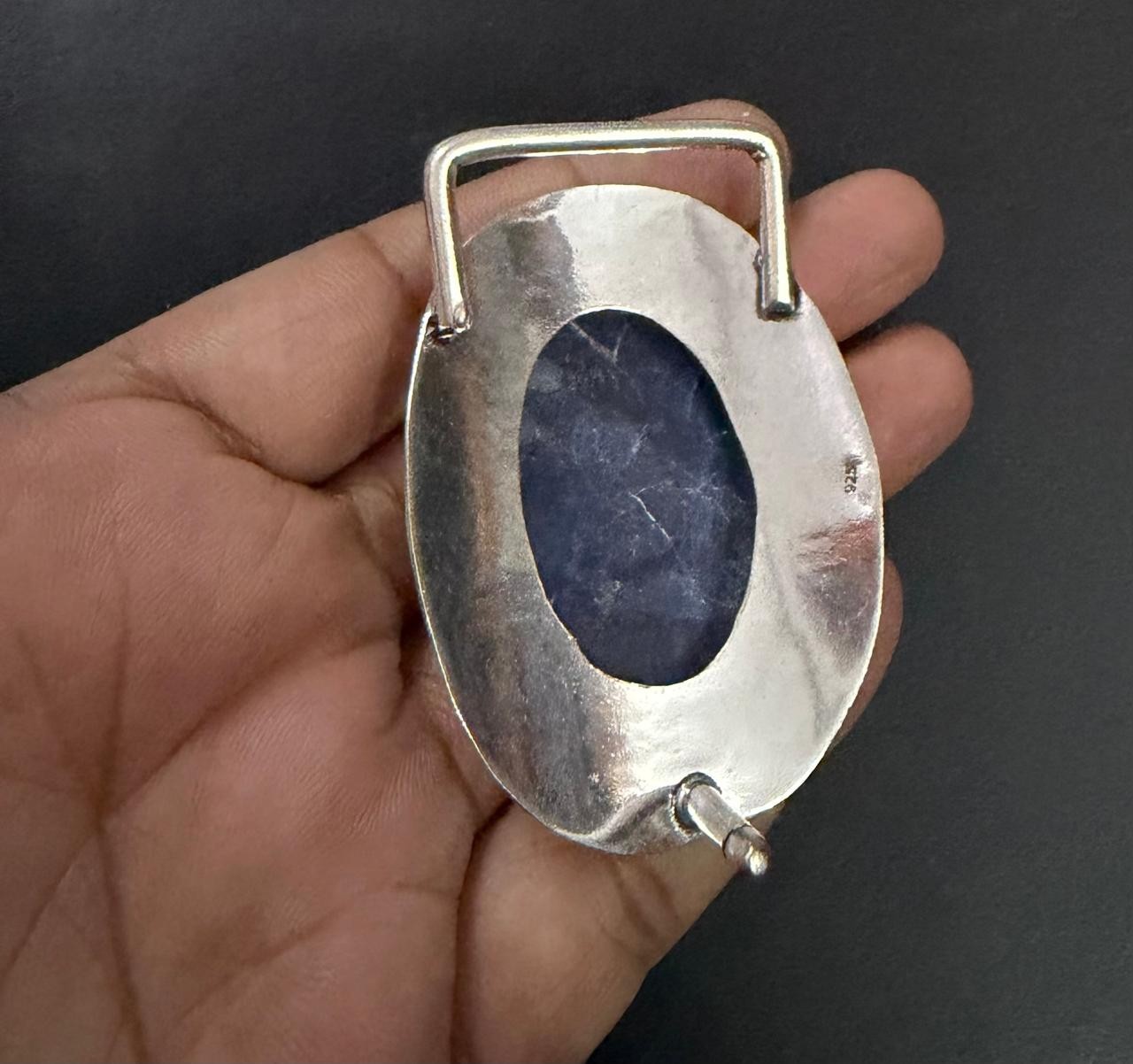 Sodalite Gemstone 925 Sterling Silver Handmade Belt Buckles Vintage Gift For