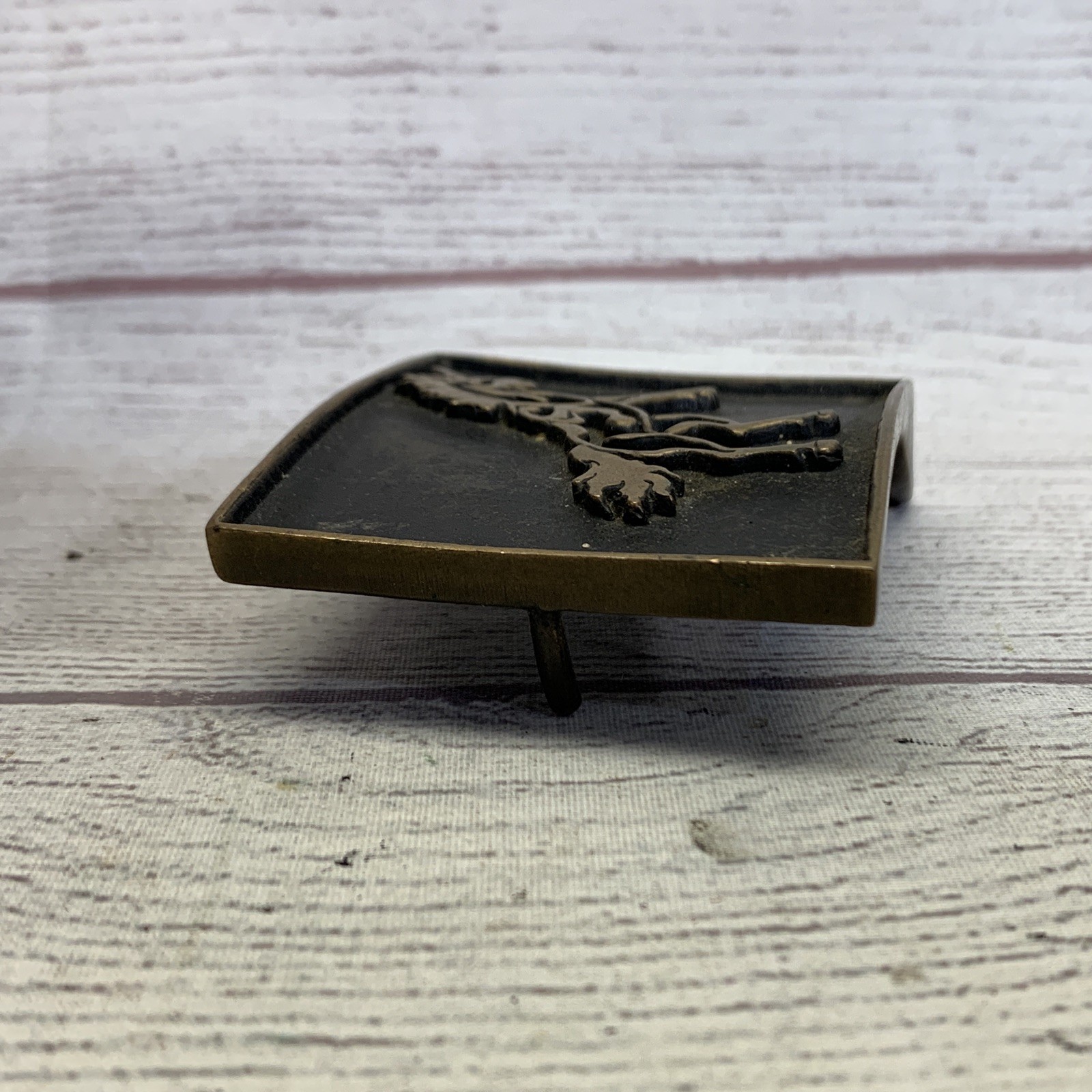 1980 J. Zerah Unicorn Handmade Solid Brass Belt Buckle Vintage Rare Horse