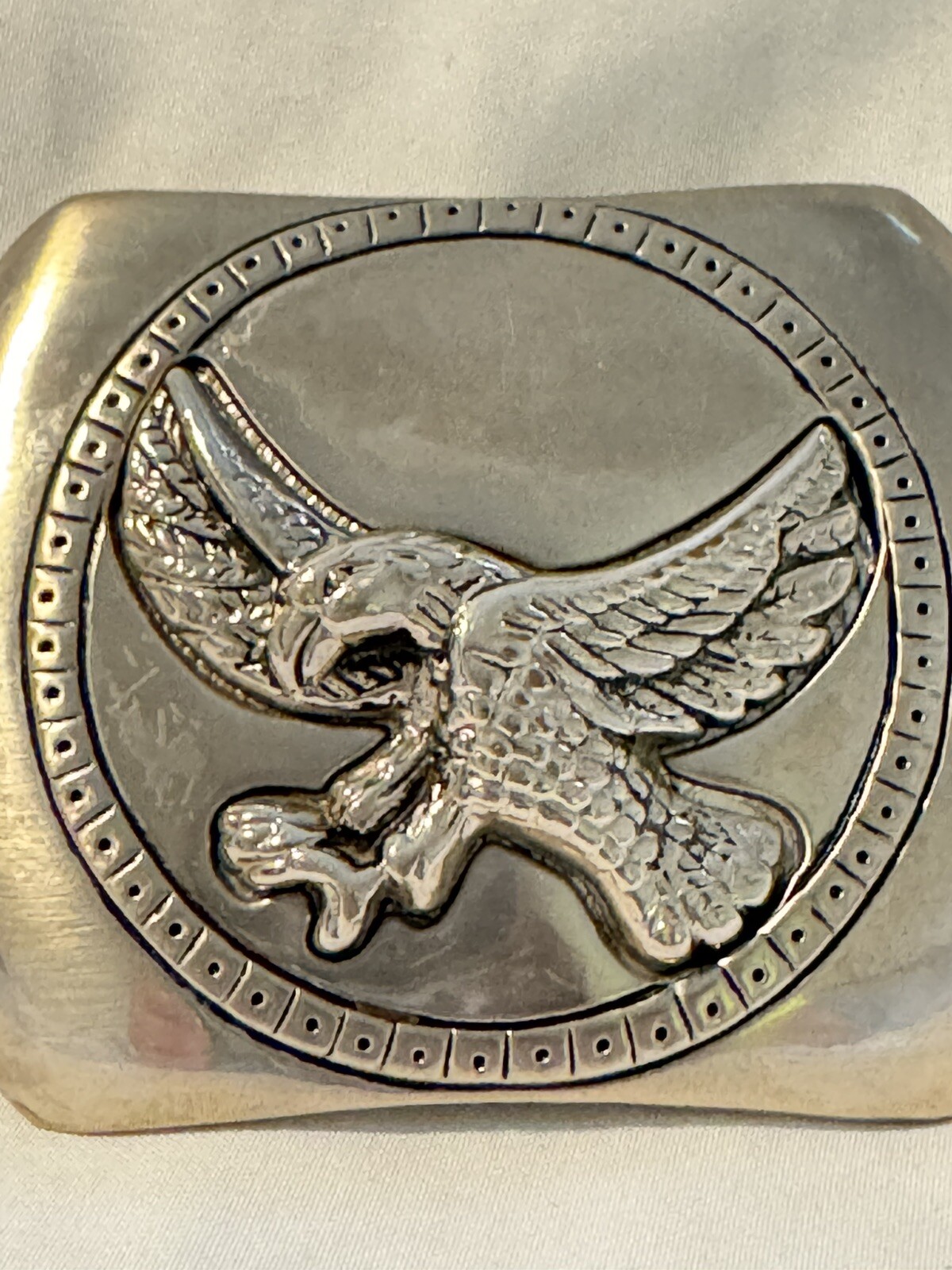 Vintage Bald Eagle Belt Buckle Brass Classico Italia A132 Cowboy Western