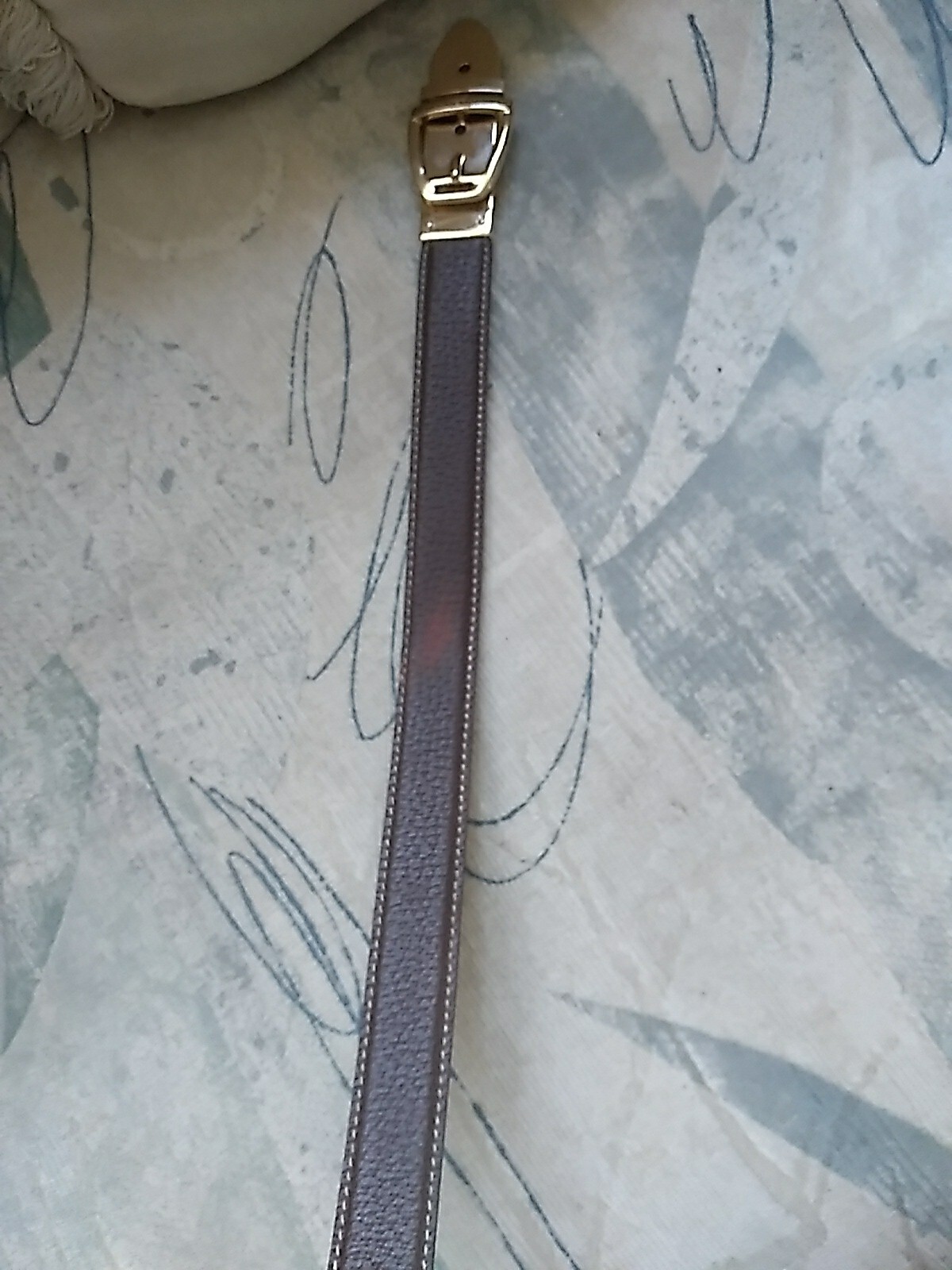 Authentic GUCCI 146440.489199.85.34 Patent Enamel Brown Leather Gold Buckle