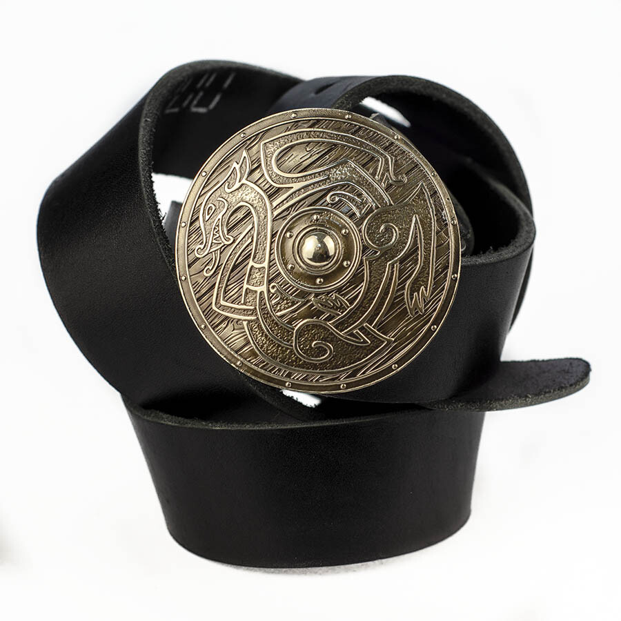 German silver belt buckle Viking Shield, warrior buckle, Scandinavian buckle
