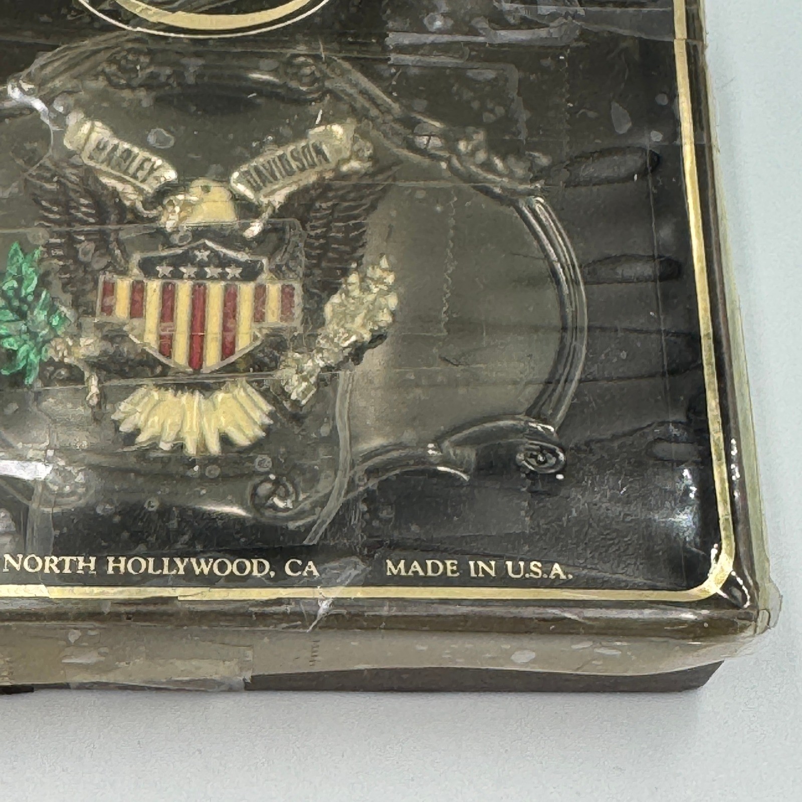 Vintage 1978 Raintree Harley Davidson Eagle Belt Buckle Black Enamel Americana