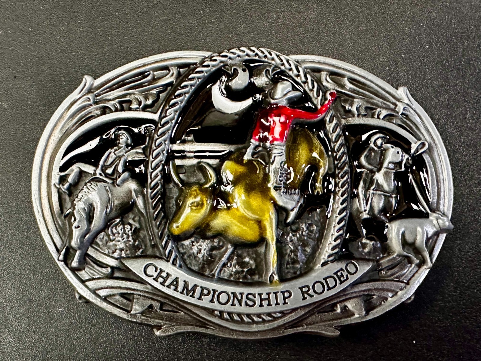 Championship Rodeo Bull Riding Rider Champion Trophy Award Cowboy Belt Buckle