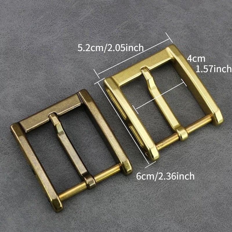 Men Replacement Brass Single Prong Square Belt Buckle 3.8cm Wide Belt