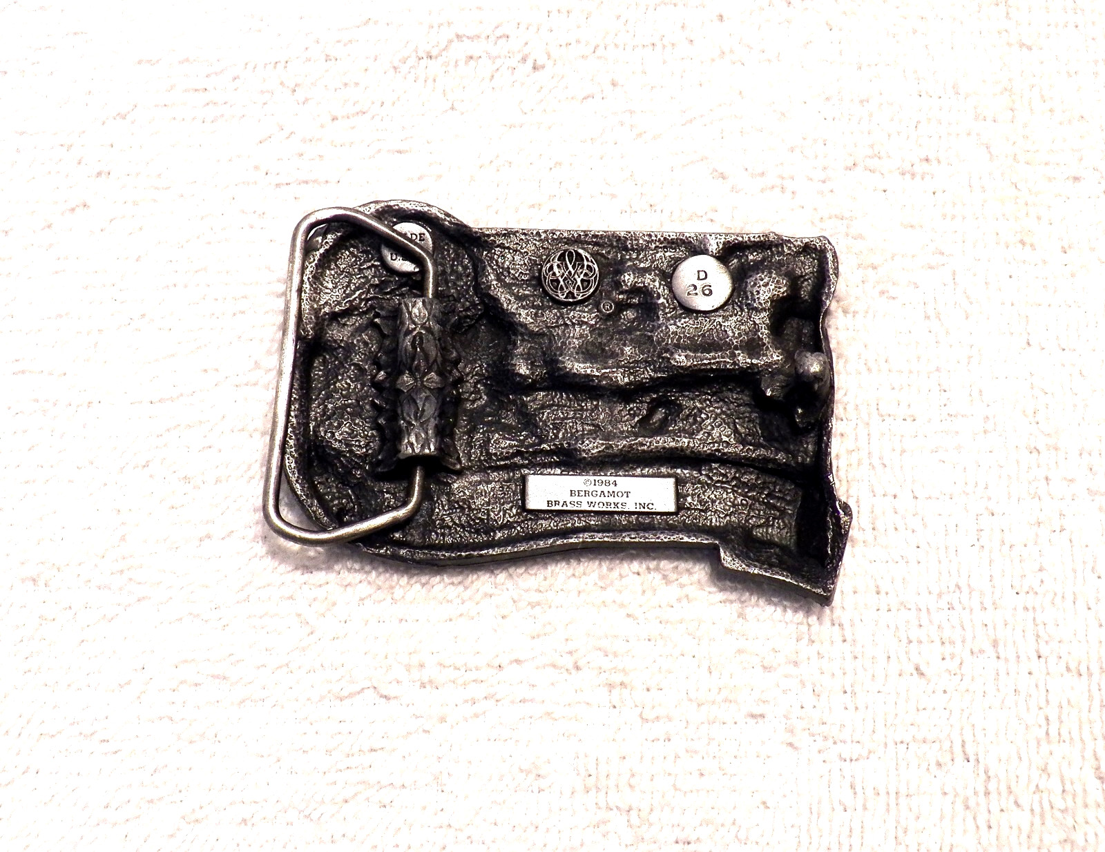 VINTAGE BELT BUCKLE MISSOURI « THE GREAT ESCAPE » 1984 BERGAMOT BRASS WORKS BB12