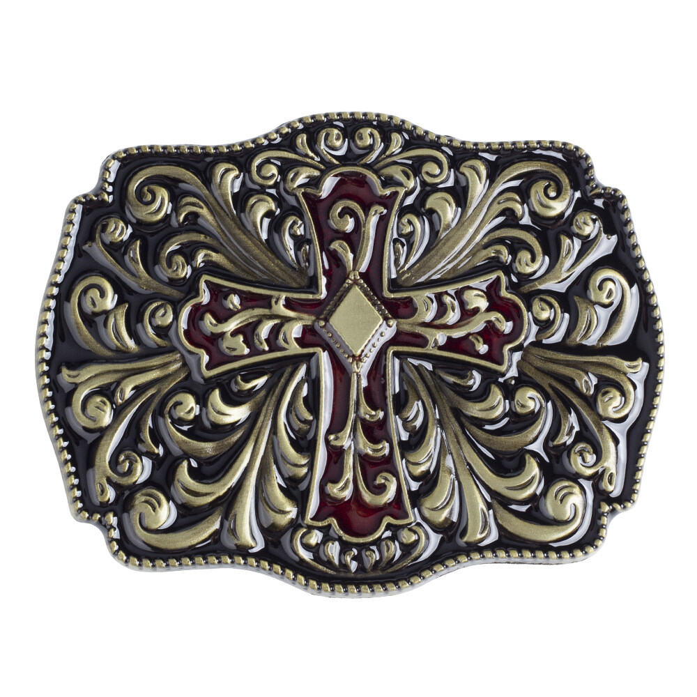 Christian Cross Belt Buckle Western Cowboy Motorcycle Riding Belt Buckle