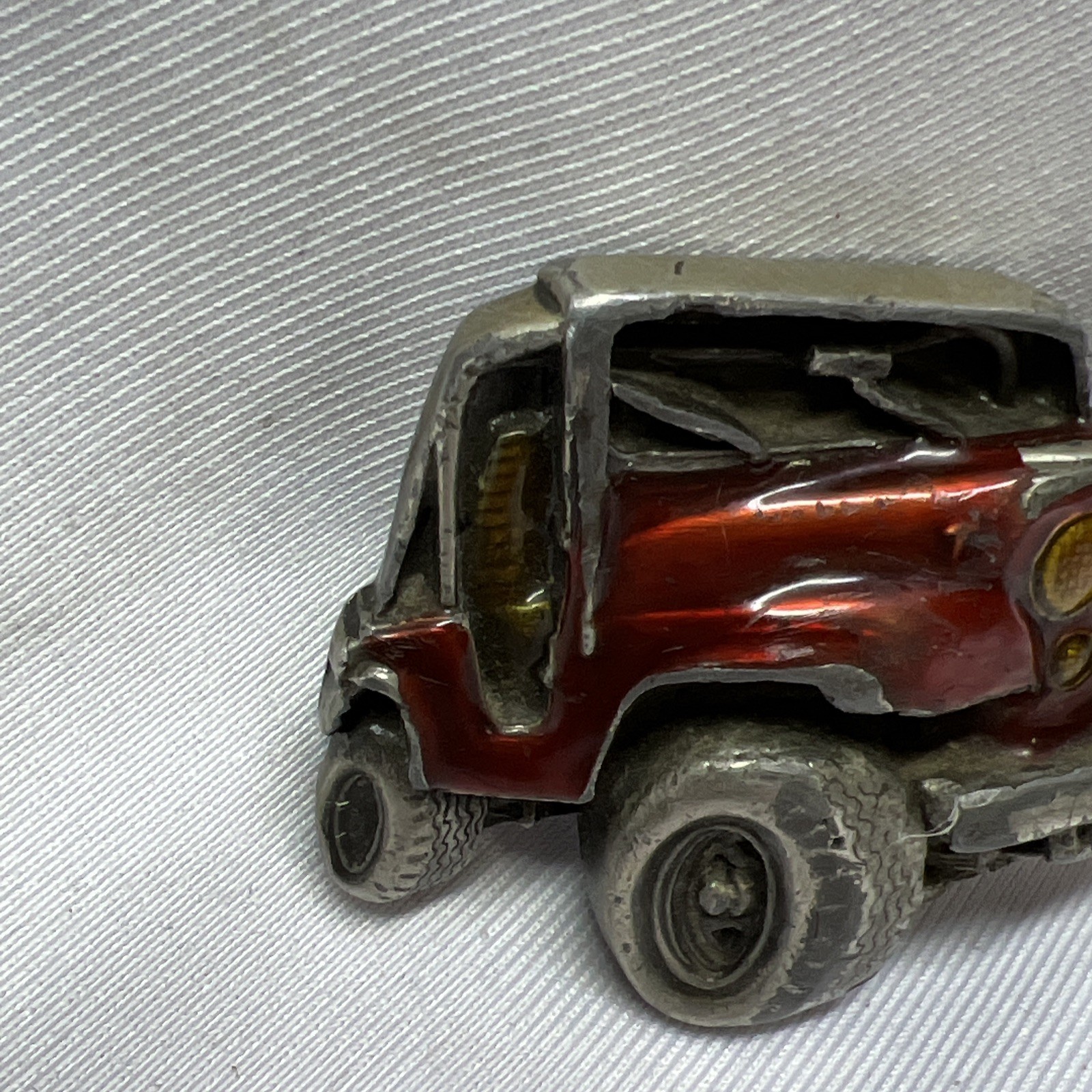 Vintage JEEP Bergamot Brass Works Men’s 3-D Folk Art Belt Buckle 1978 Painted A9