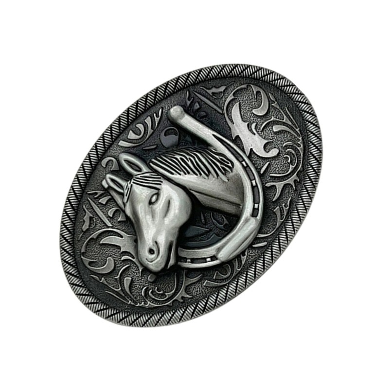 Secure Locking Horse Head Design Belt Buckle Metal Practical Travel Buckle