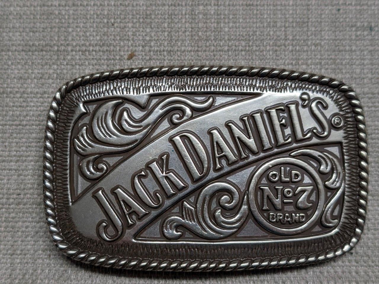 vintage JACK DANIELS belt buckle WHISKEY metal WESTERN cowboy Y2K