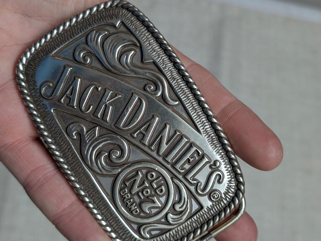 vintage JACK DANIELS belt buckle WHISKEY metal WESTERN cowboy Y2K