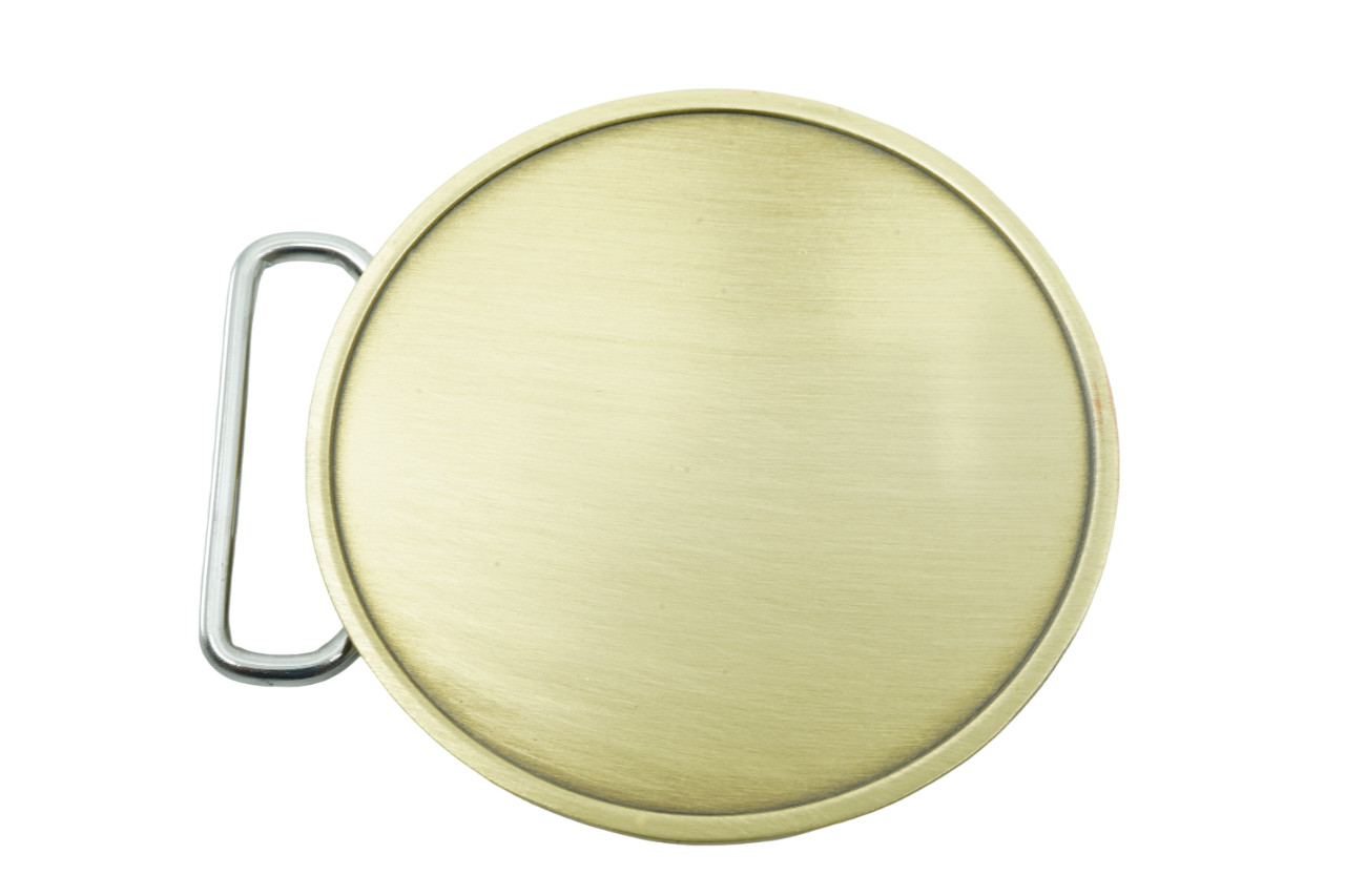 Round Blank Circle Bronze Plated Metal Belt Buckle