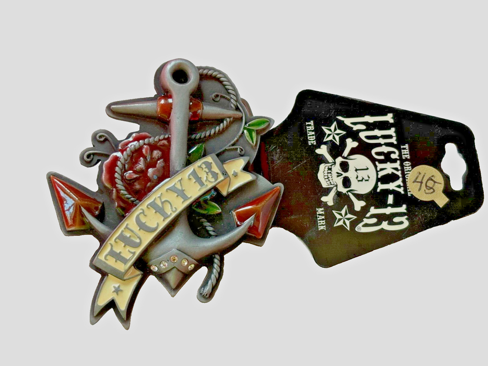 Lucky 13 Belt Buckle Anchor Original Officially Licensed New Men Women Tattoo