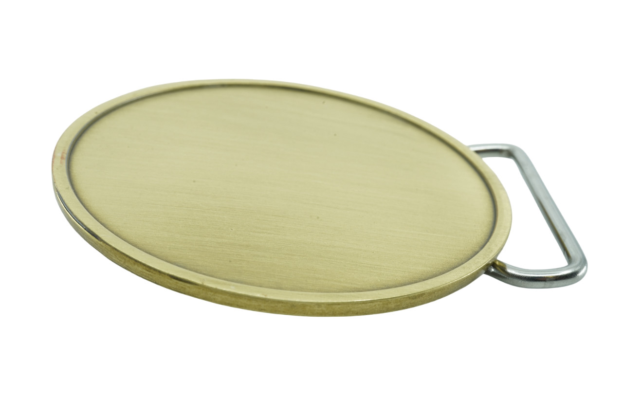 Round Blank Circle Bronze Plated Metal Belt Buckle