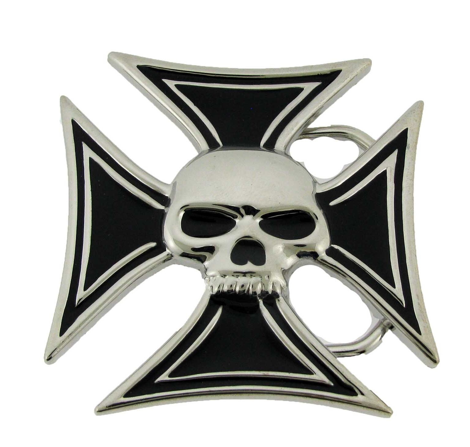 Tatoos Skull Metal Belt Buckle Halloween Party Women Mens Costume Gift Guitar