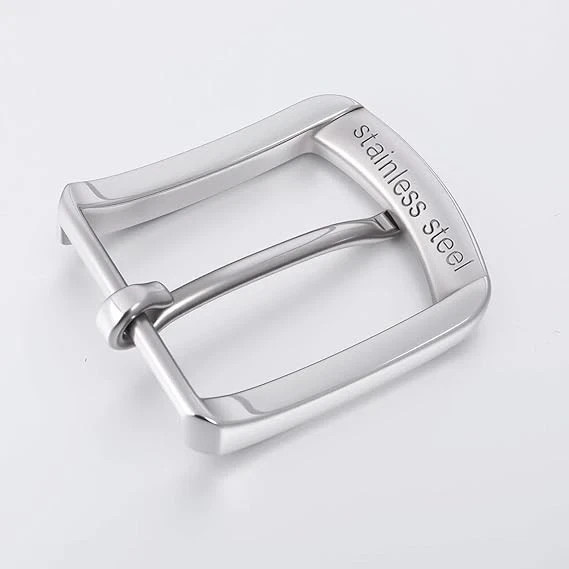Silver Belt Buckle, 1.5 Inch Belt Buckles for Men, Stainless Steel Single Prong