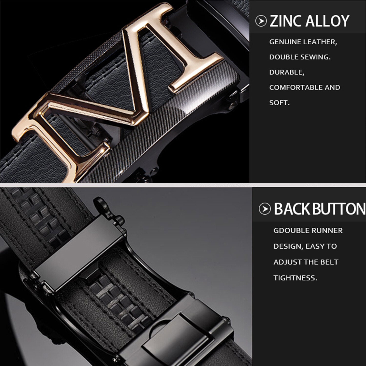 Mens Ratchet Belt Belts For Men Automatic Buckle Real Leather Waistband Straps