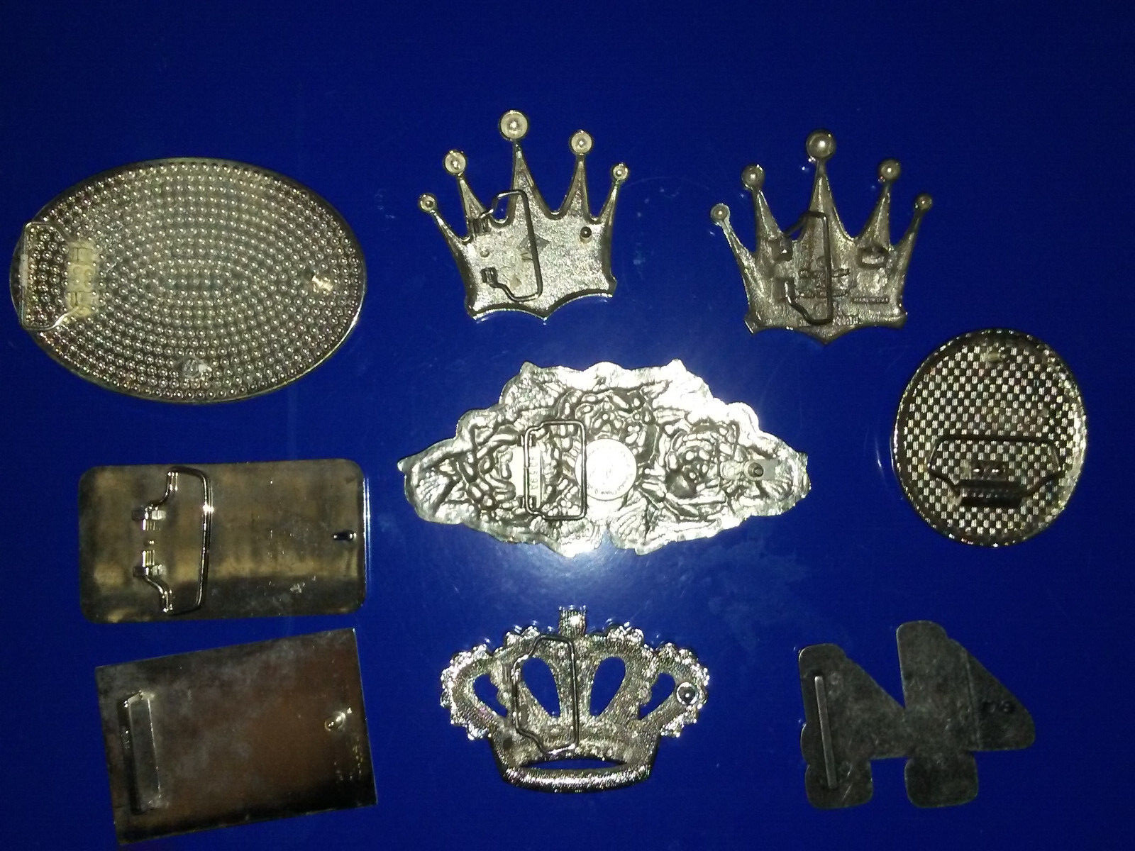 Vintage Large Heavy Metal Nostalgic OLD SCHOOL Belt Buckles Lot Of 10 Pieces