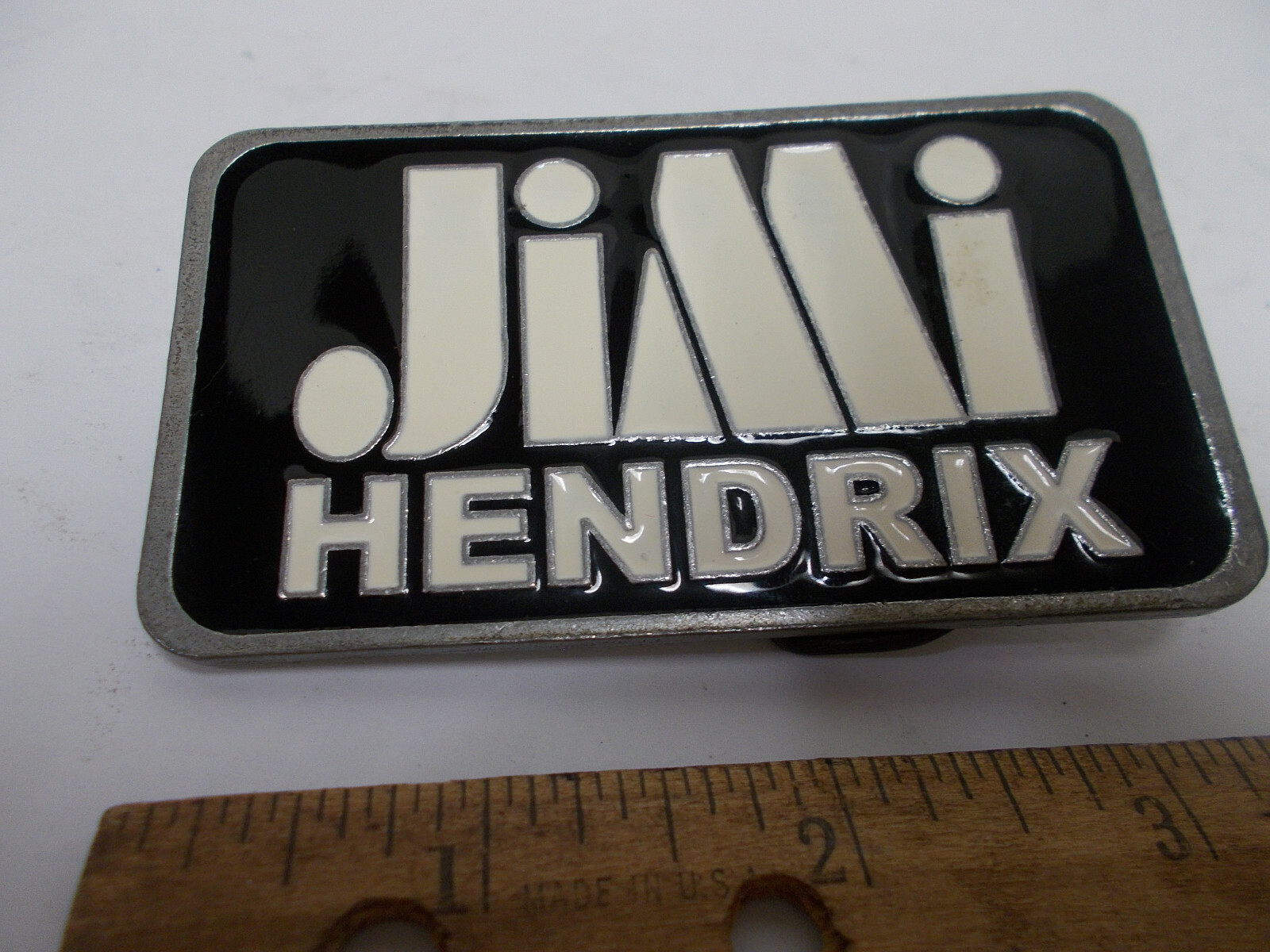 2006 Authentic Jimi Hendrix black and white belt buckle
