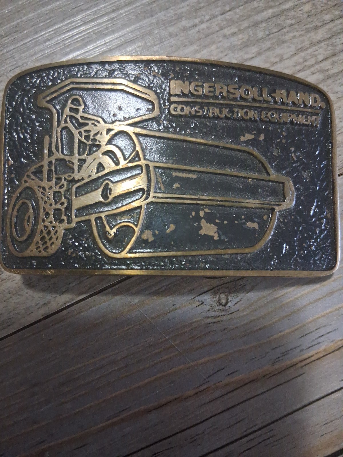 INGERSOLL RAND BELT BUCKLE CONSTRUCTION EQUIPMENT APC SOLID BRONZE ROLLER PAVER.