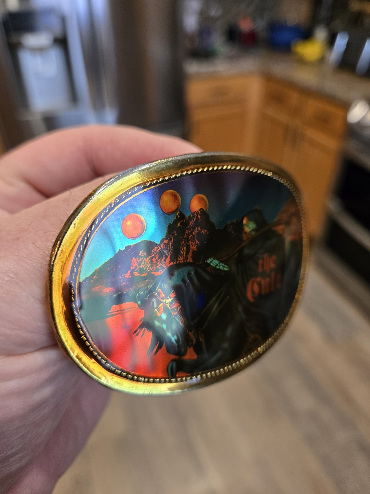 Vintage 1977 Blue Oyster Cult Belt Pacifica Mylar Belt Buckle Nice!!!
