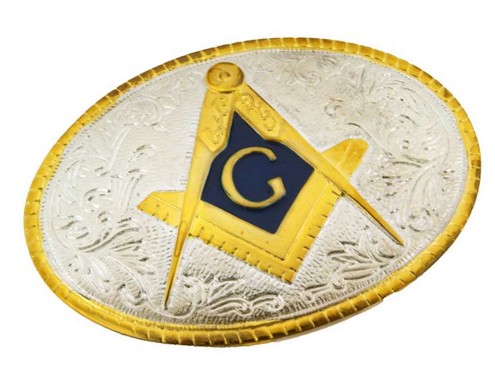 Mason Masonic Men Fraternal Compass Masonry Freemasonry Belt Buckle Gold Metal
