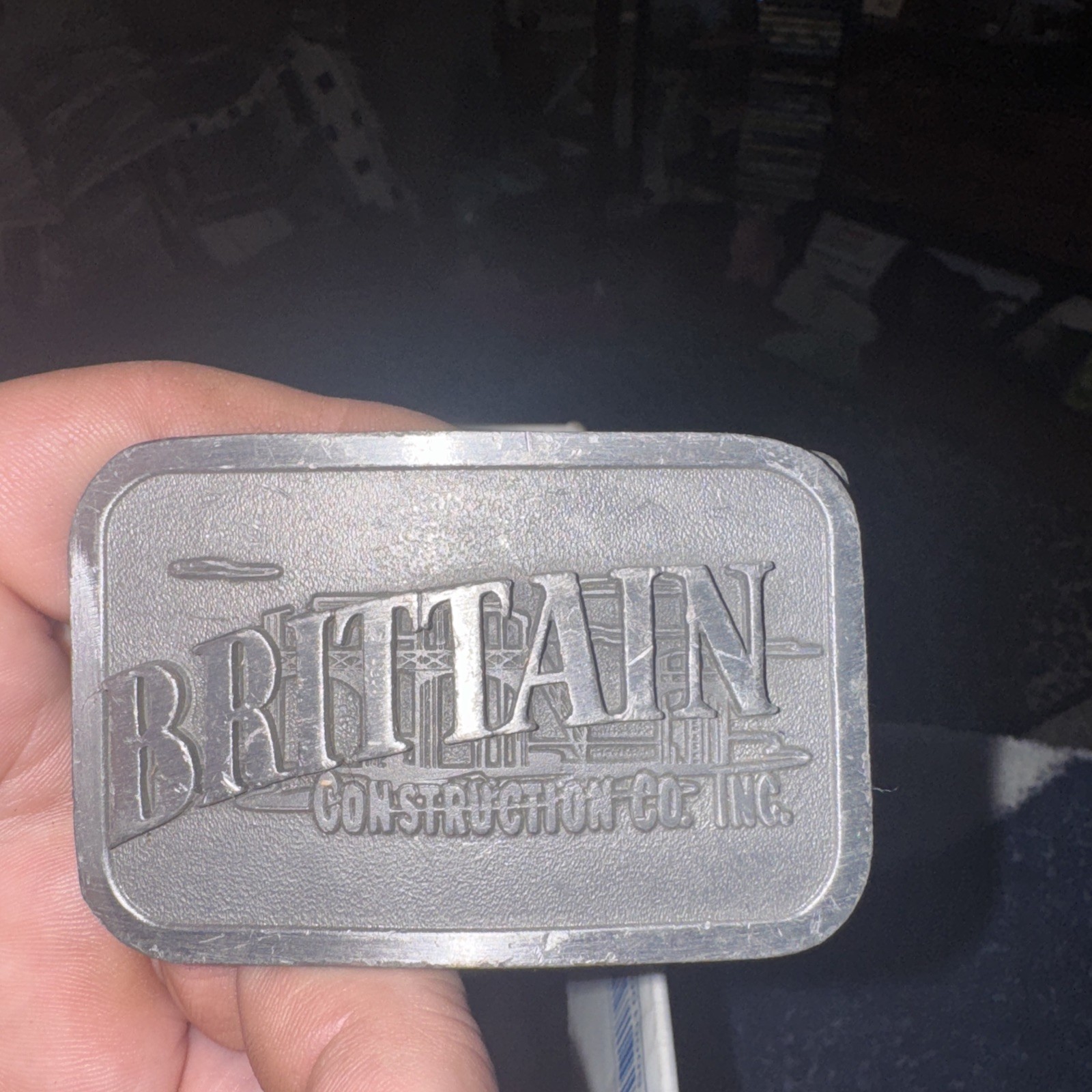 Brittain Construction Co Rare vintage Belt Buckle Limited Edition Embossed