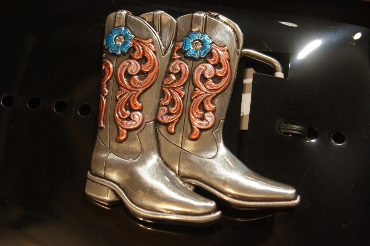 Blazin Roxx Belt Buckle Cowgirl Boots Silver tone 37937