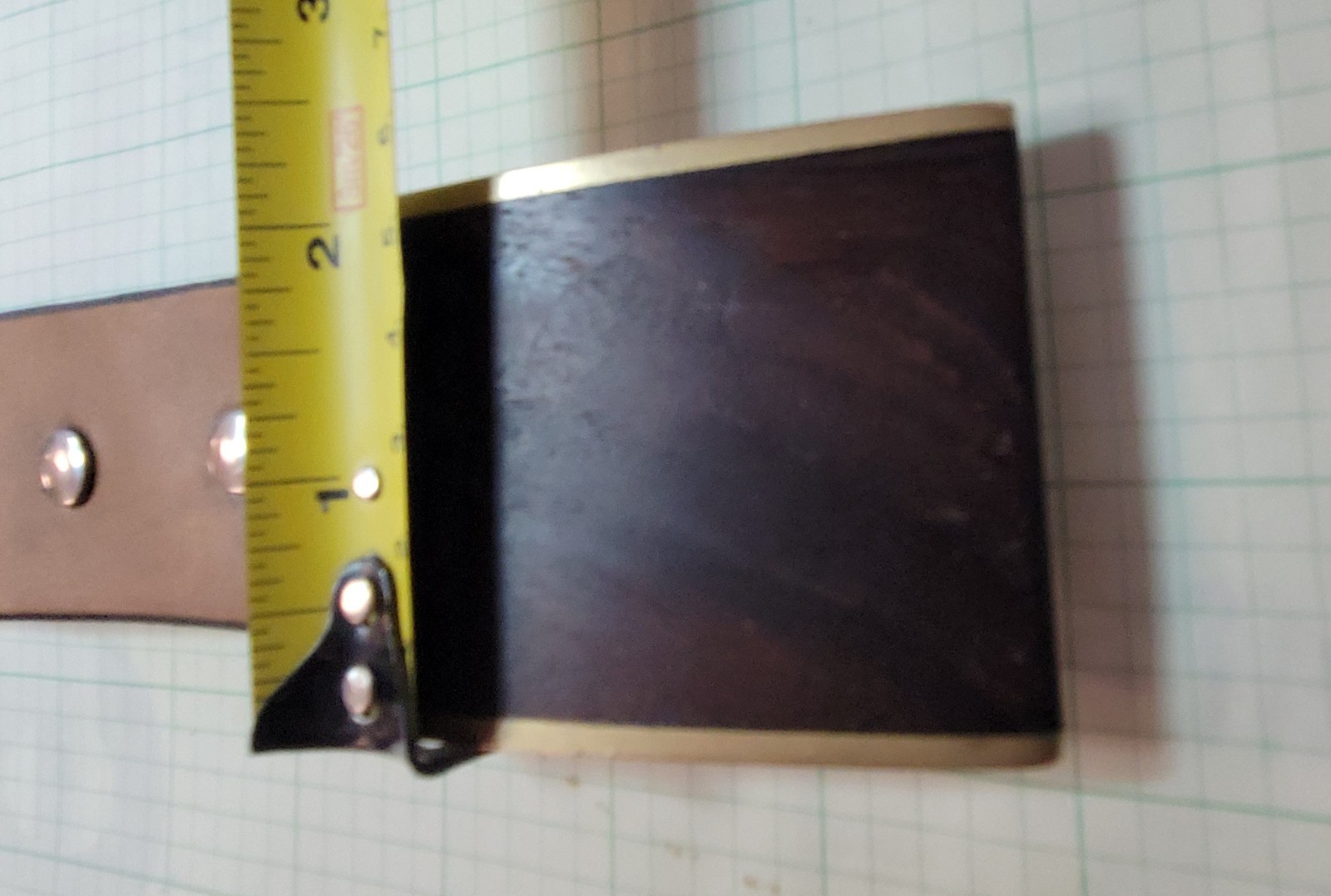 Sky West Brass Wood Inlay Buckle n Stamped Leather Belt