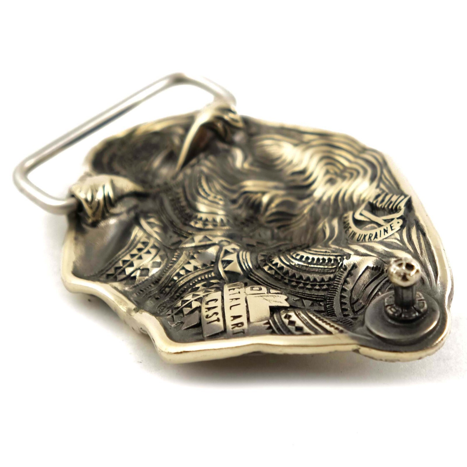 German silver belt buckle Steel fangs, Saber toothed cat buckle, tiger buckle