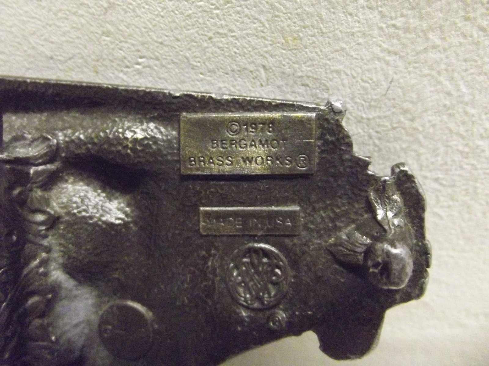 VINTAGE BERGAMOT BRASS FIRE ENGINE TRUCK BELT BUCKLE