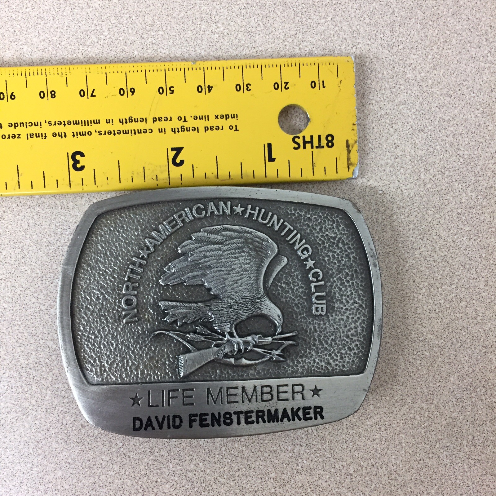 North American Hunting Club Life Member David Belt Buckle 1981 AR110