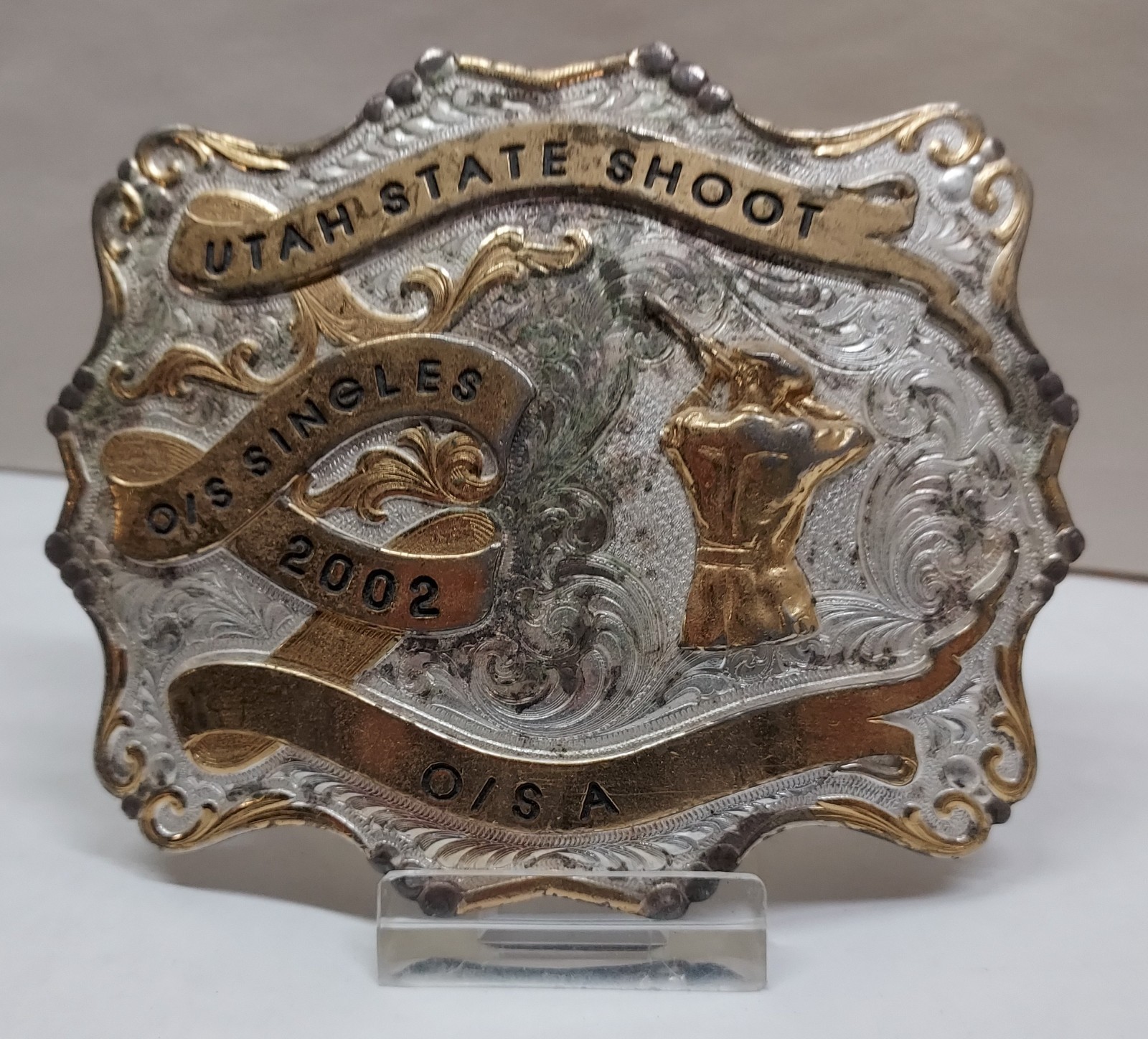 2002 UTAH STATE SHOOT – TRAPSHOOT EVENT – BELT BUCKLE – listing # 9545