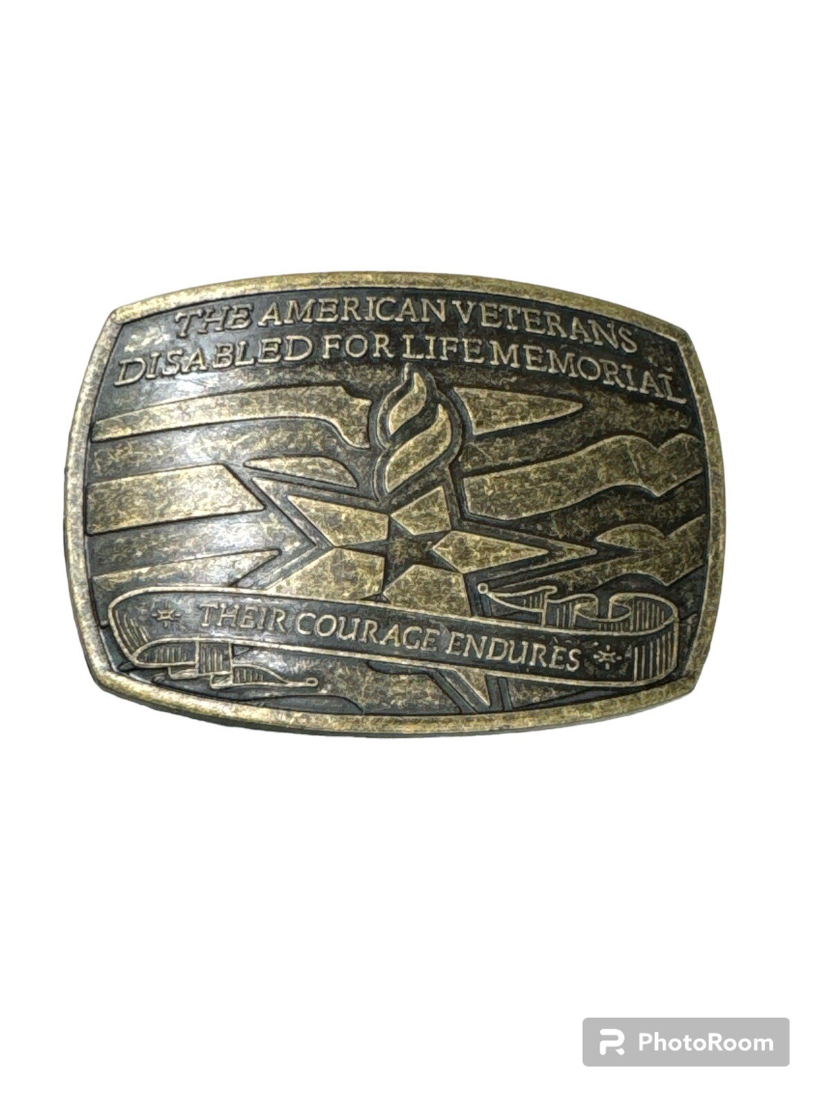 The American Veterans Disabled For Life Memorial Belt Buckle 2007 Sponsor #0369