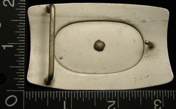 LH28158 VINTAGE **STEER HEAD IN OVAL CENTER** SILVERTONE WESTERN BELT BUCKLE
