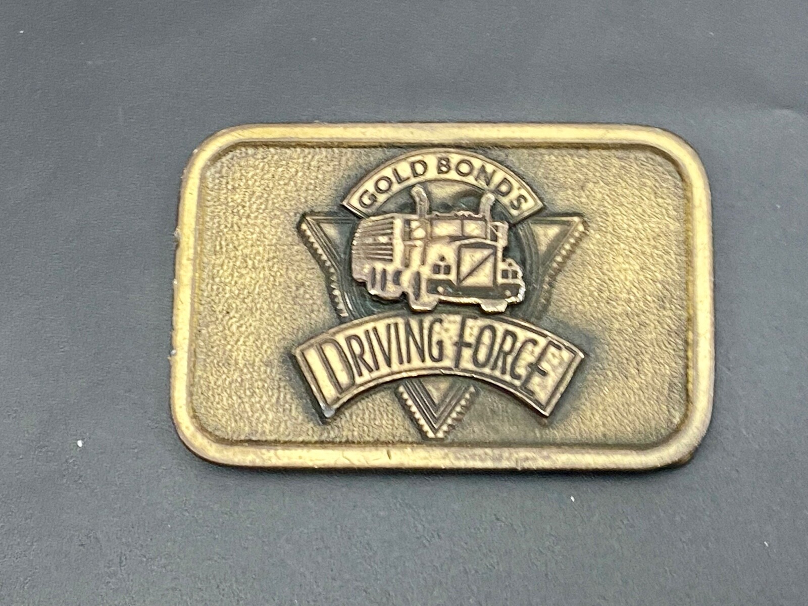 Gold Bonds Driving Force Semi Big Rig Tractor Trailer Driver belt buckle