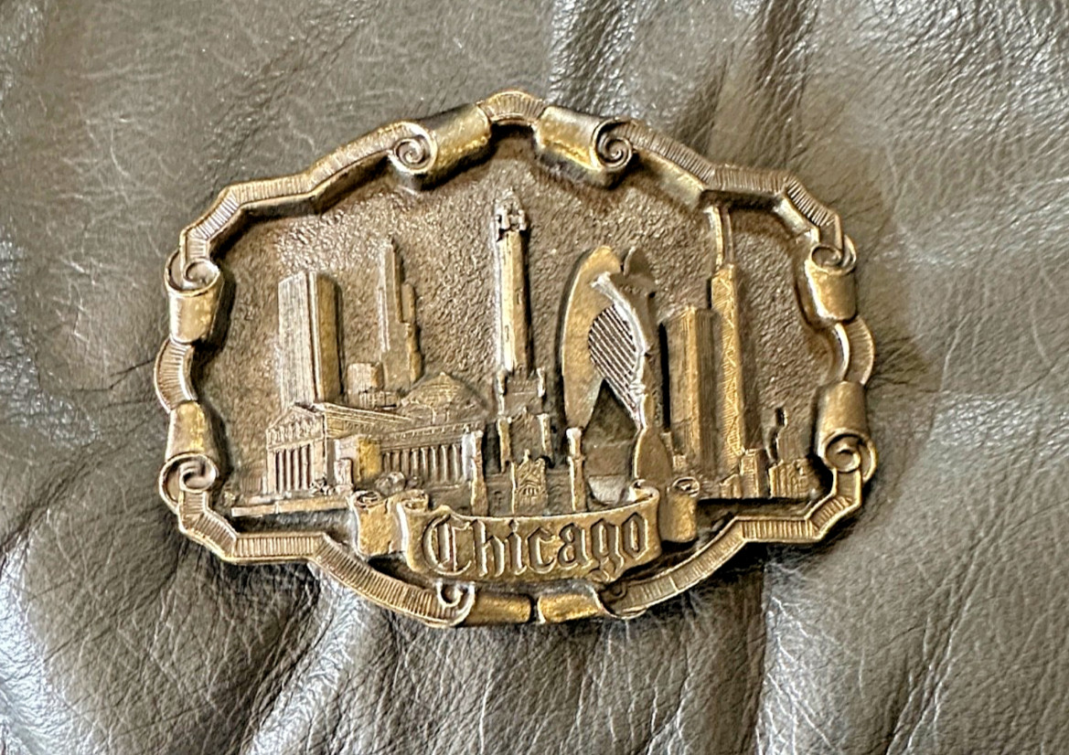 Vintage Chicago Skyline Real Brass Mokena Illinois 1982