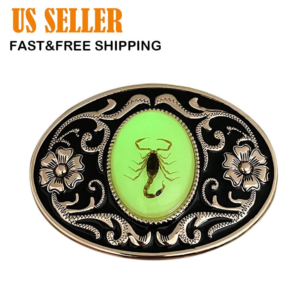 Belt Buckle for Men Luminous 3D Scorpion Western Cowboy Belt Buckle for Women