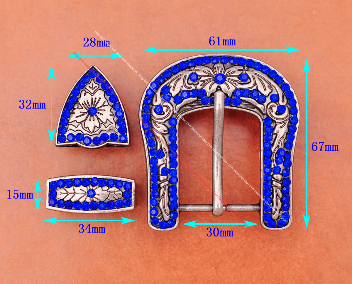 Luxury Crystal Rhinestone Western Cowboy Rodeo Belt Buckle Set Fit 30MM Strap