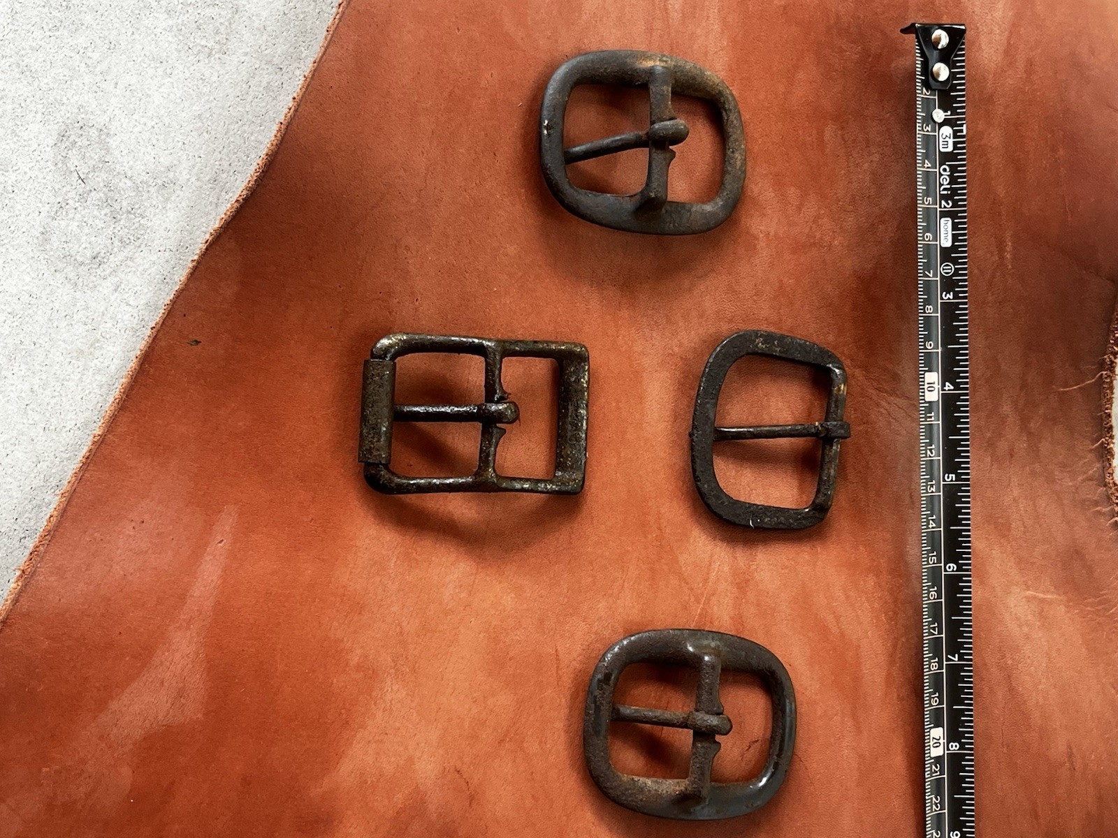 Lot of 5 vintage Metal Belt Buckles, Antique Finish,Heavy Patina