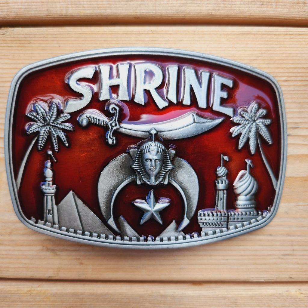 RED AND SILVER SHRINE WORSHIP RELIGIOUS RODEO WESTERN COWBOY BOLOTIE BOLO TIE