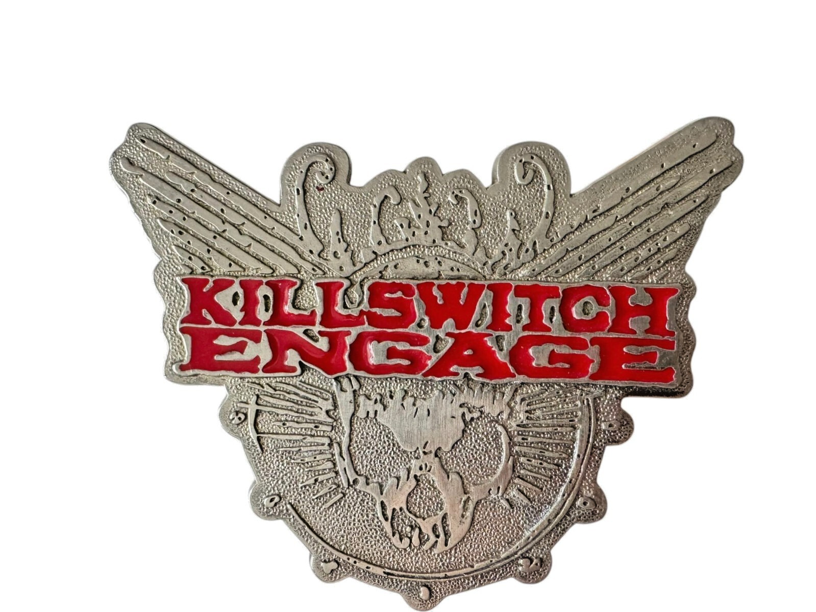 Bravado Killswitch Engage in Red Skull Wings Belt Buckle Silver Metalcore Band