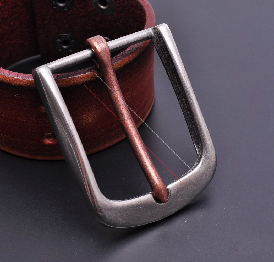 38mm Sturdy Solid Heavy Stainless Steel Leathercraft Heel Bar Jeans Belt Buckle